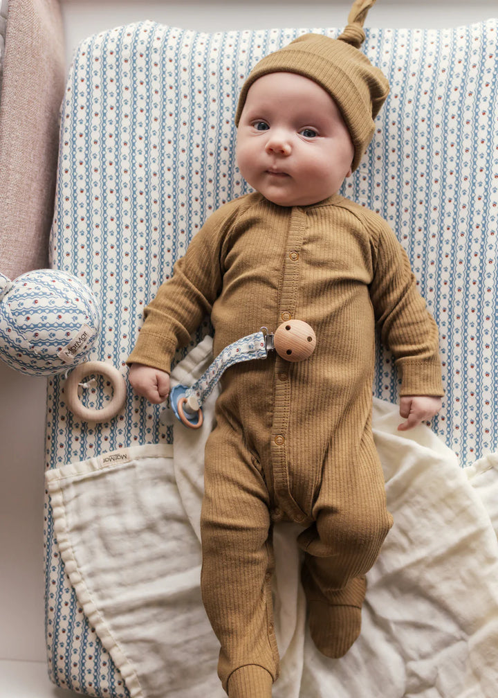 pacifier clip floral stripe - floral stripe