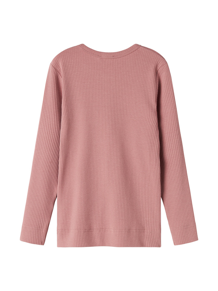 set outfit ribbed henley tee l/s and leggings - rose parfait