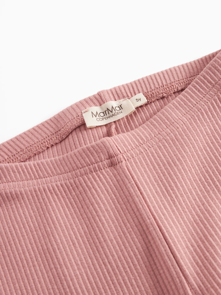 set outfit ribbed henley tee l/s and leggings - rose parfait