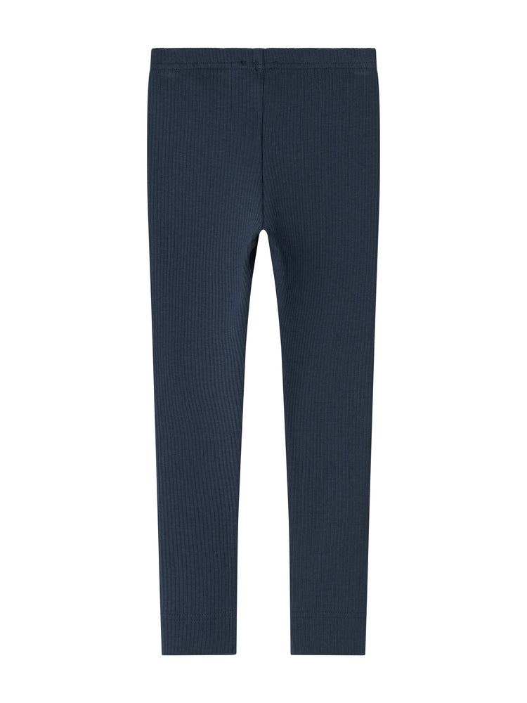 set outfit ribbed henley tee l/s and leggings - pilot navy