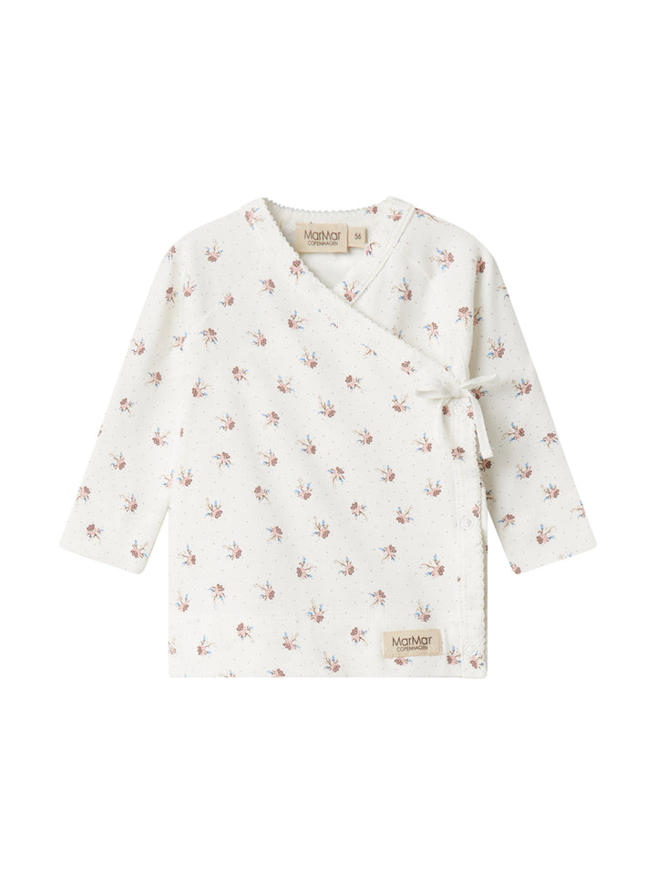 set knit floral print wrap top and footie pants with beanie - little sakura