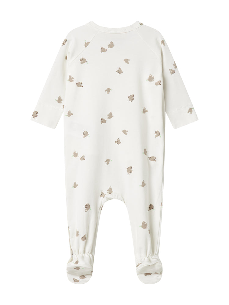 footie dove print wrap with beanie - peace