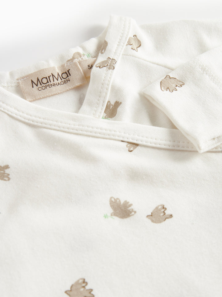 set footie dove print wrap with beanie with blanket - peace