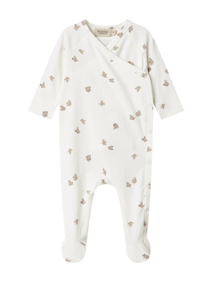 footie dove print wrap with beanie - peace