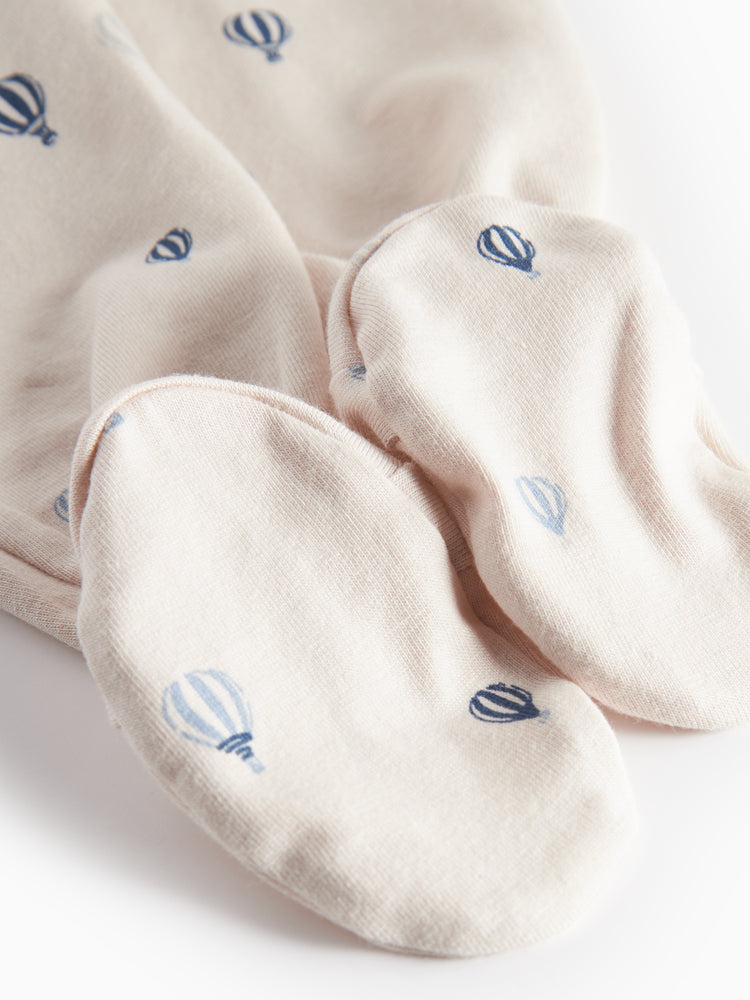 set knit hot air balloon wrap onesie and footie pants with beanie - air balloon