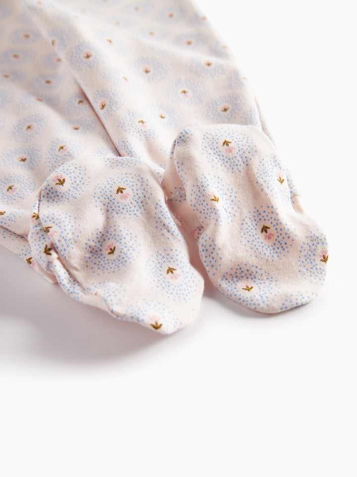 set knit mini tulip print wrap onesie and footie pants with beanie - little tulip