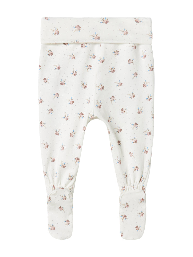 set knit floral print wrap top and footie pants with beanie - little sakura