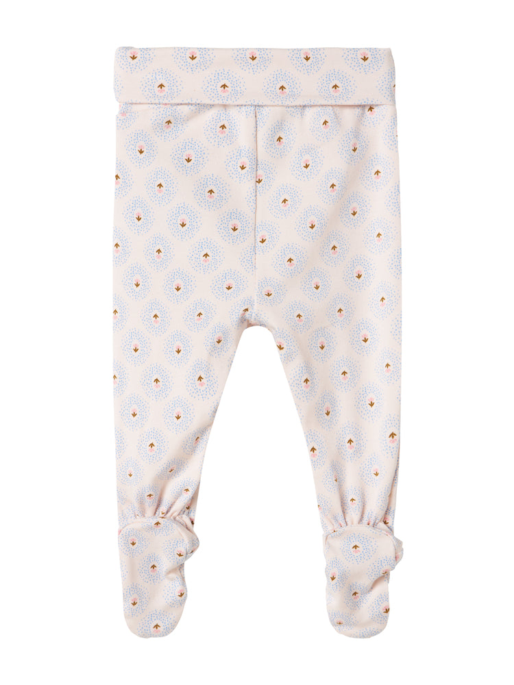 set knit mini tulip print wrap onesie and footie pants with beanie - little tulip