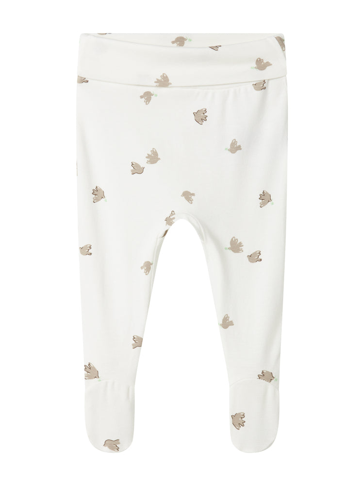 set knit dove print wrap top and footie pants with hat - peace