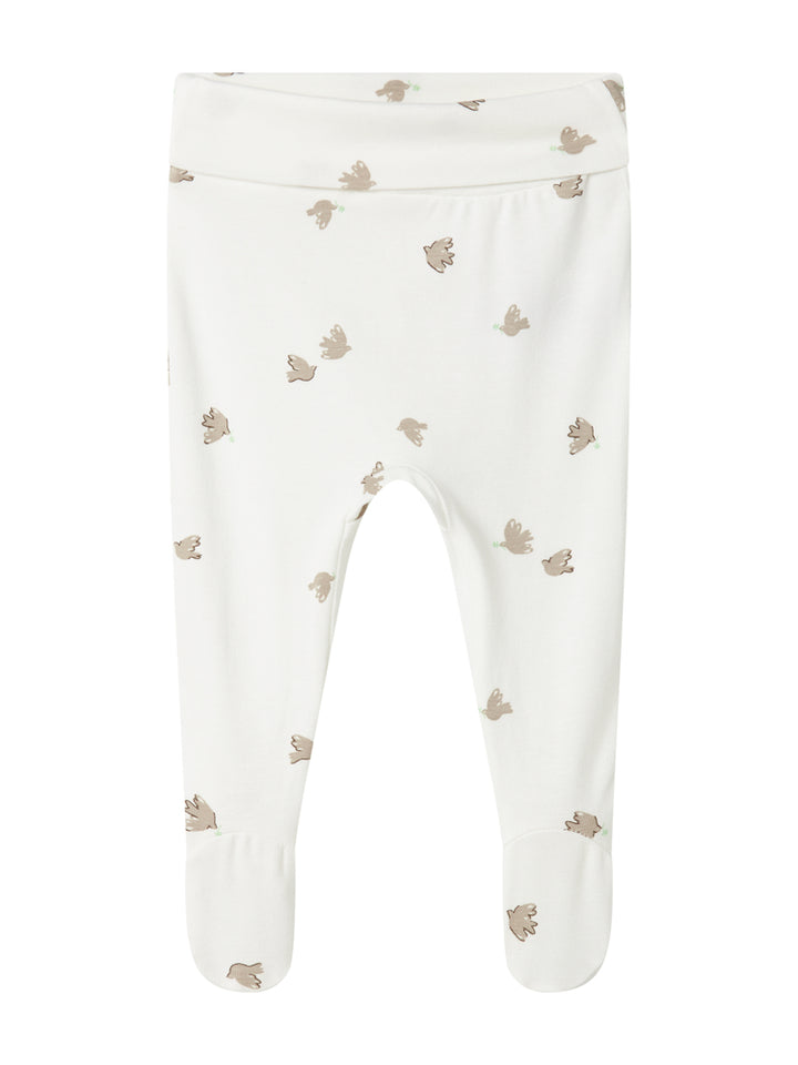 set knit dove print wrap top and footie pants with hat - peace