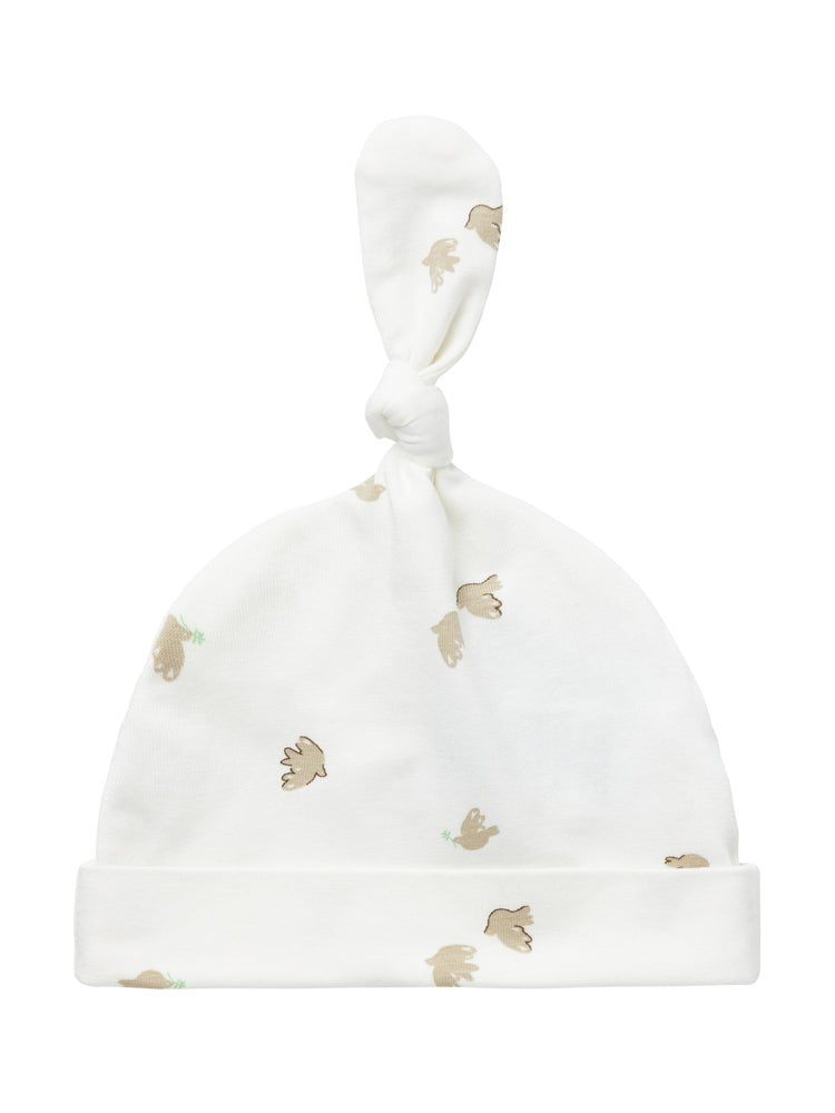 set footie dove print wrap with beanie with blanket - peace