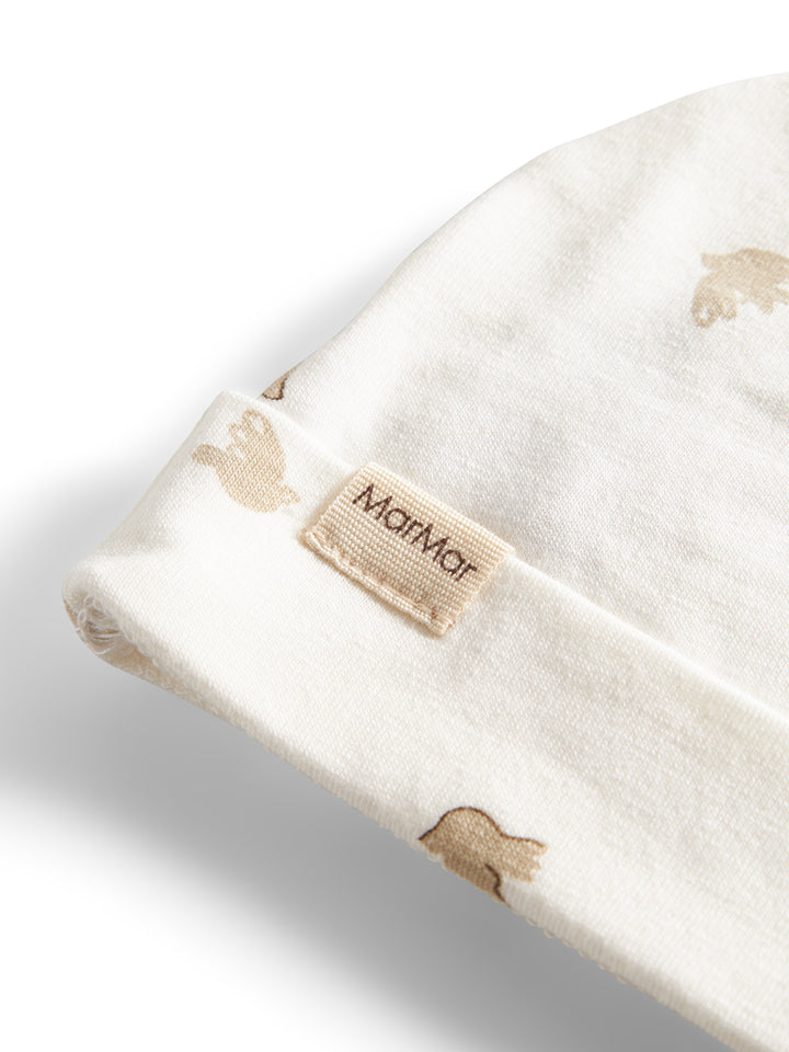 set knit dove print wrap top and footie pants with hat - peace