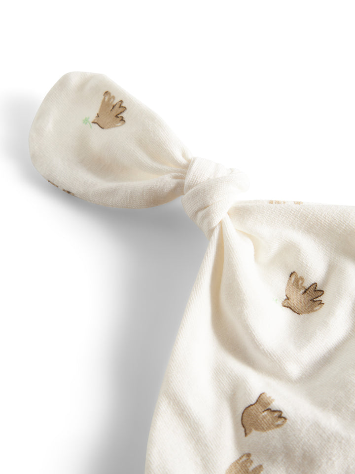 set footie dove print wrap with beanie with blanket - peace