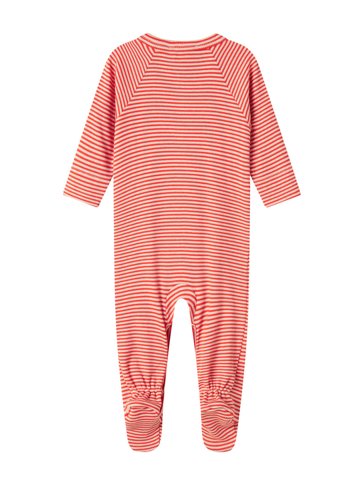 footie striped snap with beanie - red stripe