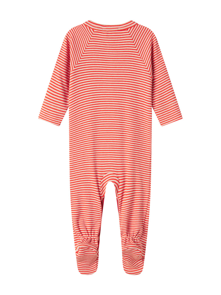 footie striped snap - red stripe