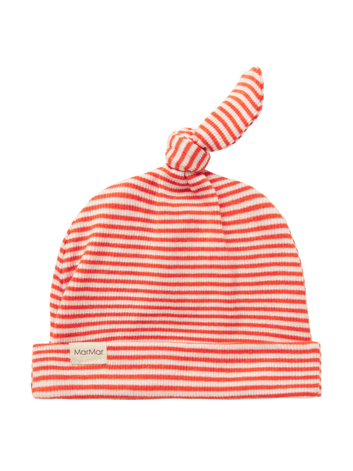 footie striped snap with beanie - red stripe