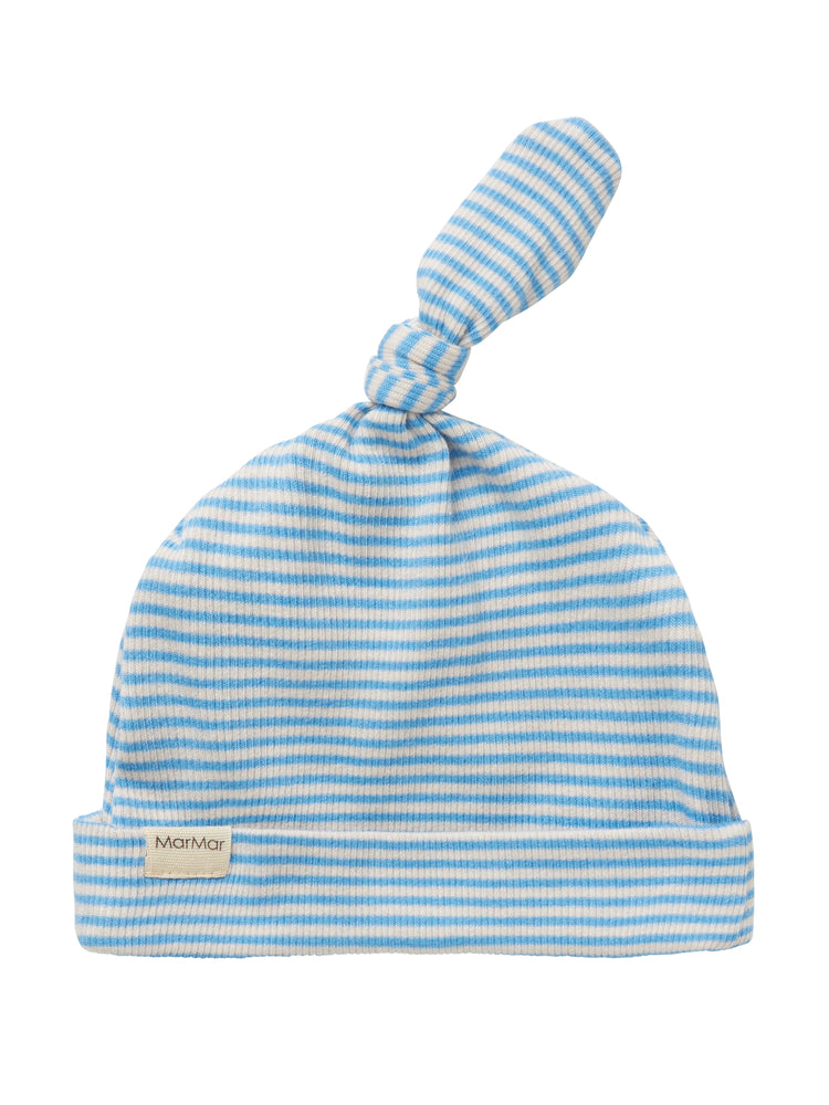 footie striped snap with beanie - blue stripe