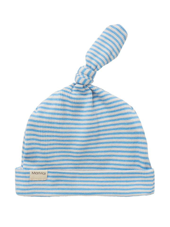 footie striped snap with beanie - blue stripe