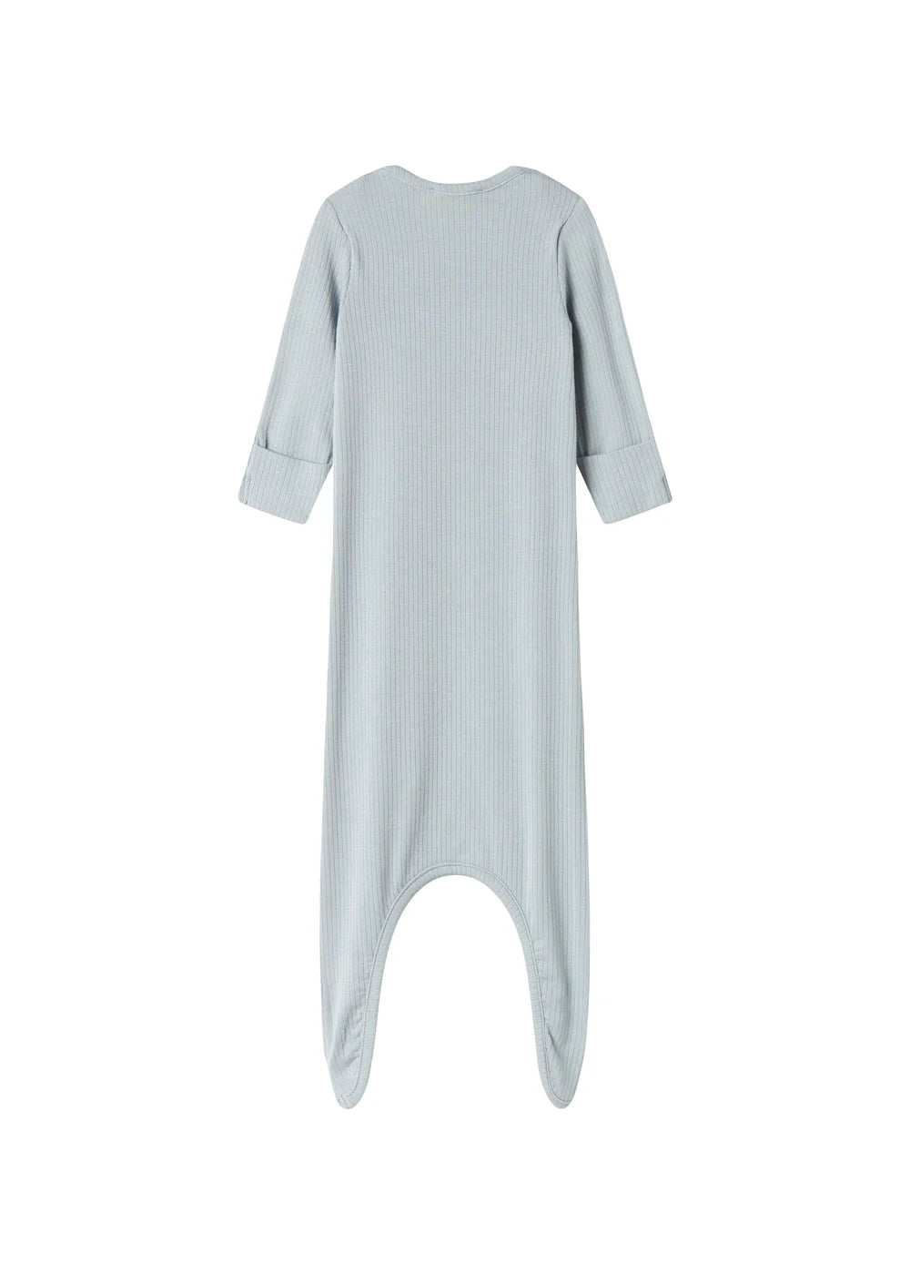 footie ribbed gown with beanie - blue stone