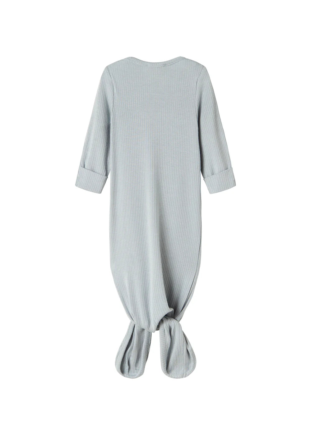 footie ribbed gown with beanie - blue stone