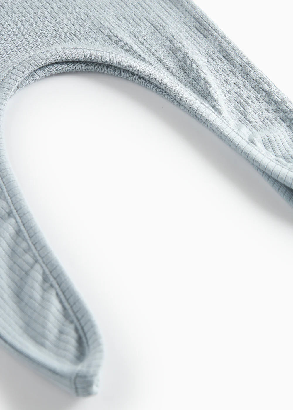 footie ribbed gown with beanie - blue stone