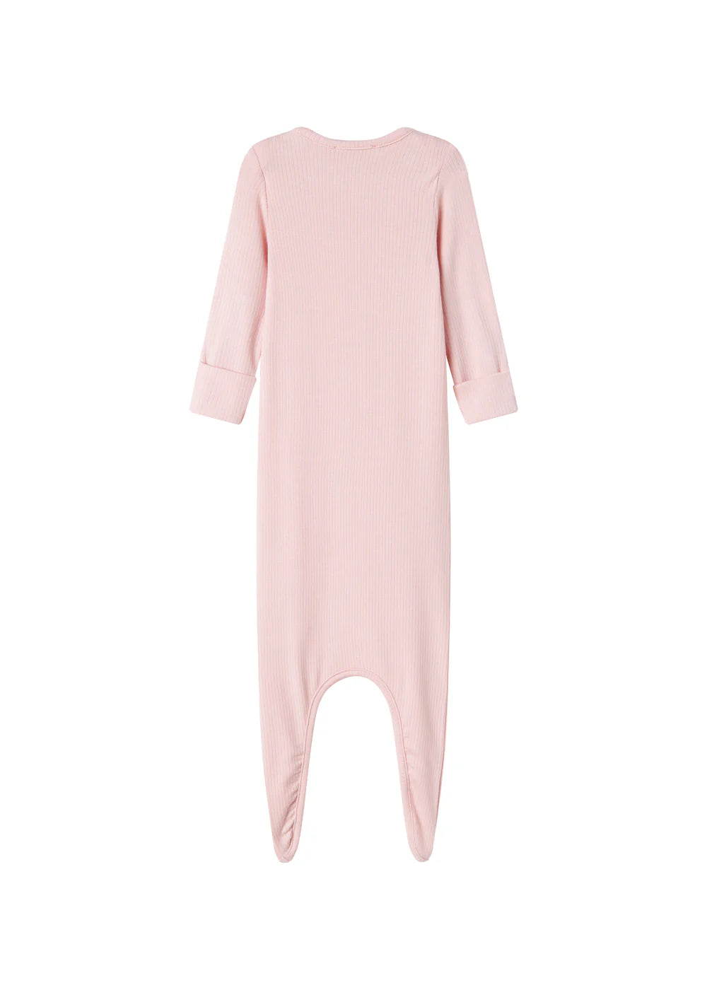 footie ribbed gown with beanie - rosewater