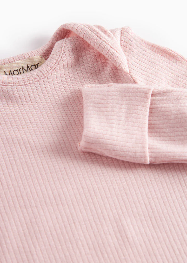 footie ribbed gown with beanie - rosewater