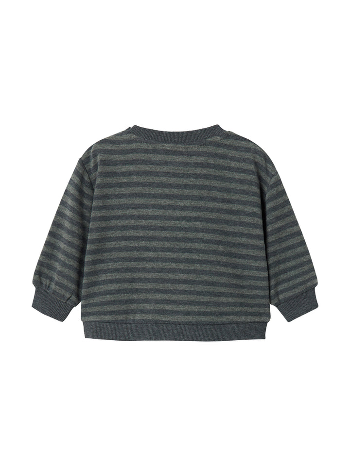 top l/s striped sweat - forest strpe melange