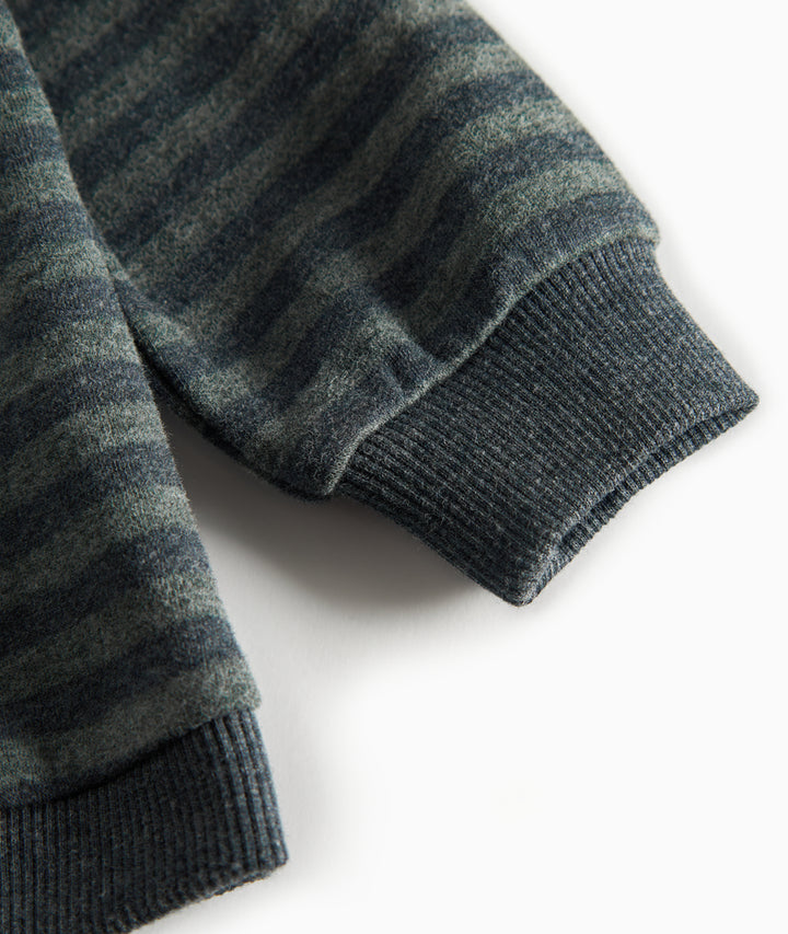 top l/s striped sweat - forest strpe melange