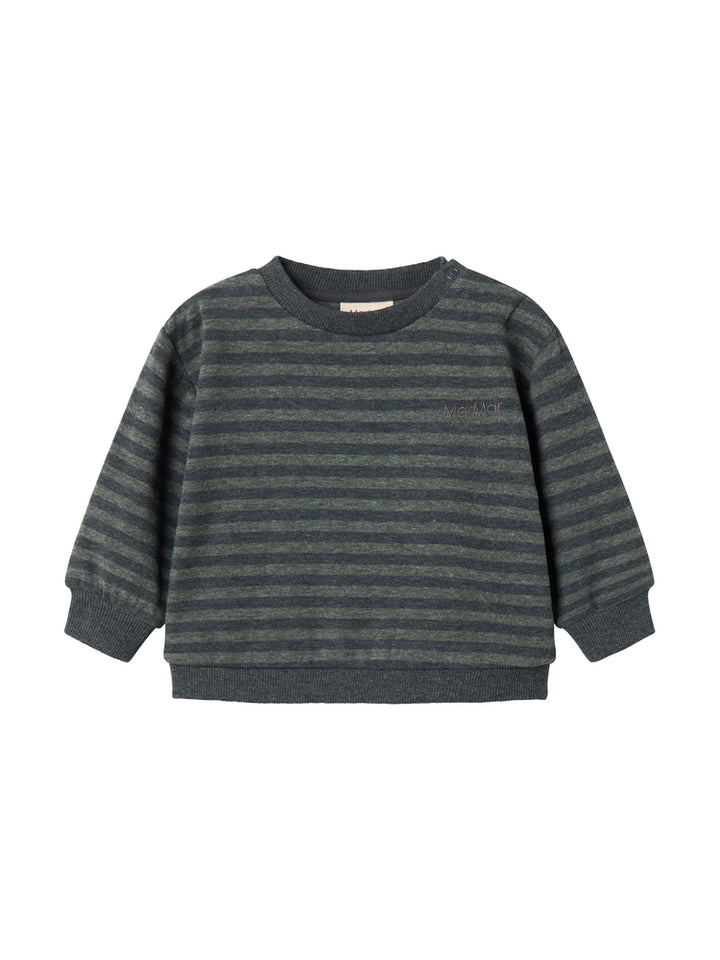 top l/s striped sweat - forest strpe melange
