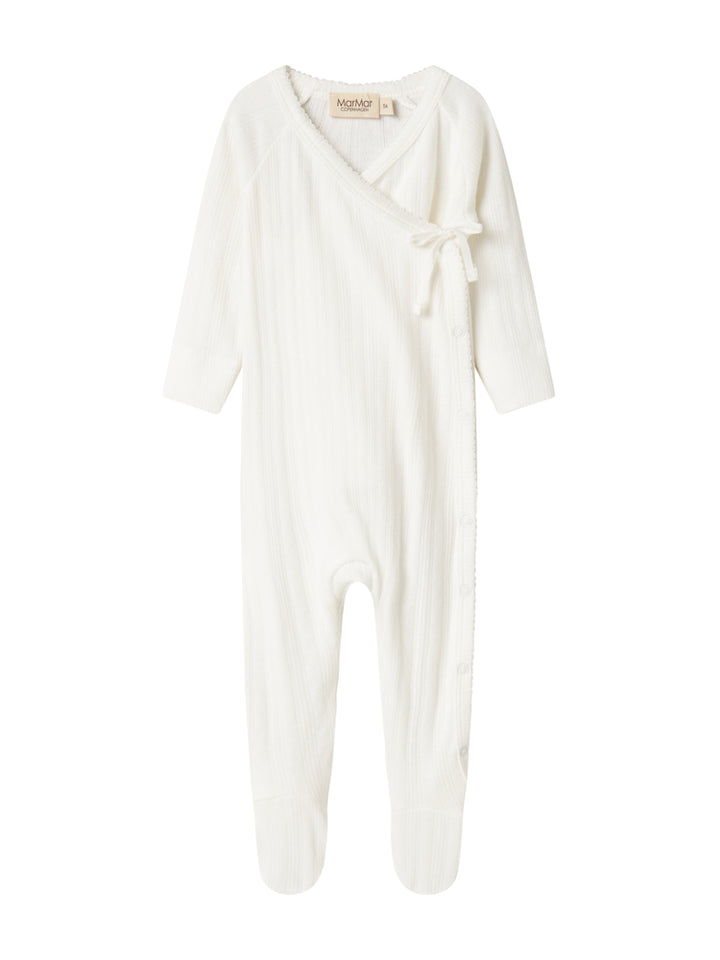 set footie pointelle wrap with beanie and blanket - gentle white