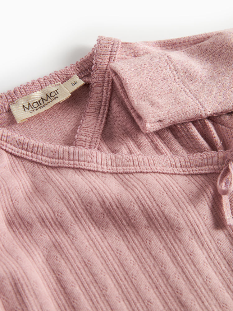 footie pointelle wrap - soft berry