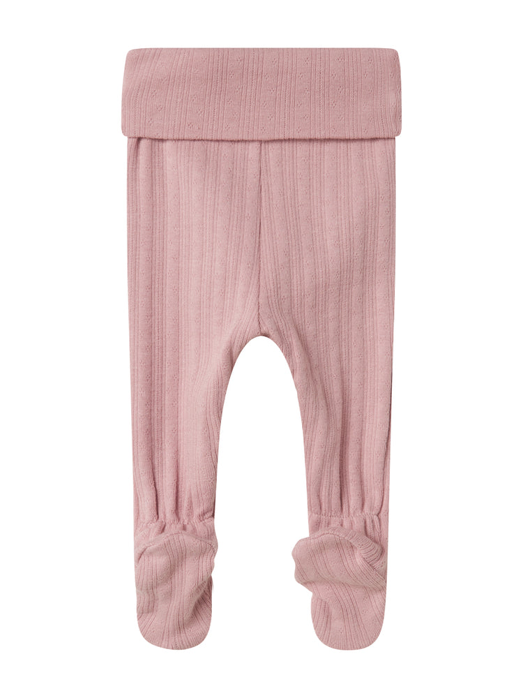 set knit pointelle wrap top and footie pants with hat - soft berry