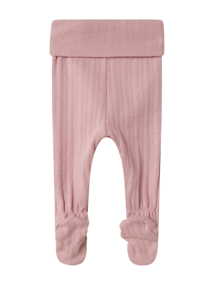 set knit pointelle wrap top and footie pants with hat - soft berry