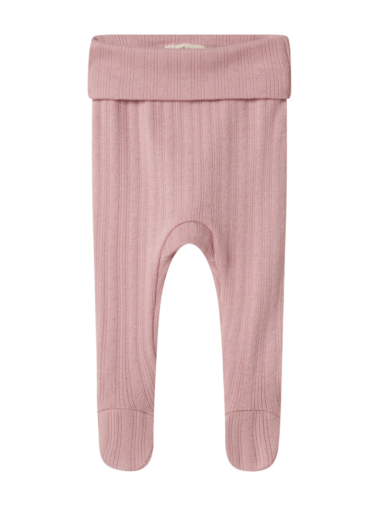 set knit pointelle wrap top and footie pants with hat - soft berry