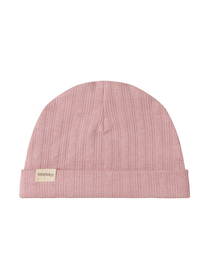 footie pointelle wrap with beanie - soft berry