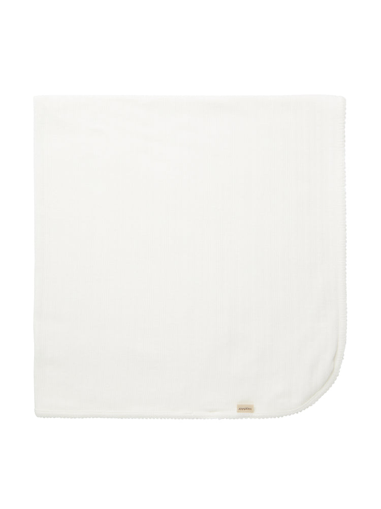 set footie pointelle wrap with beanie and blanket - gentle white