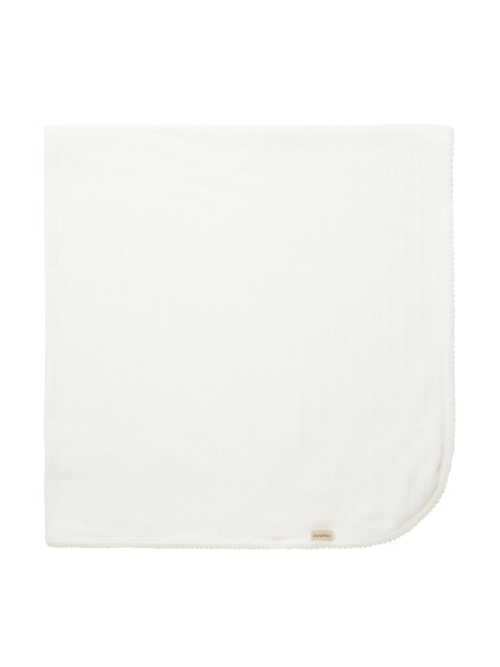 set footie pointelle wrap with beanie and blanket - gentle white