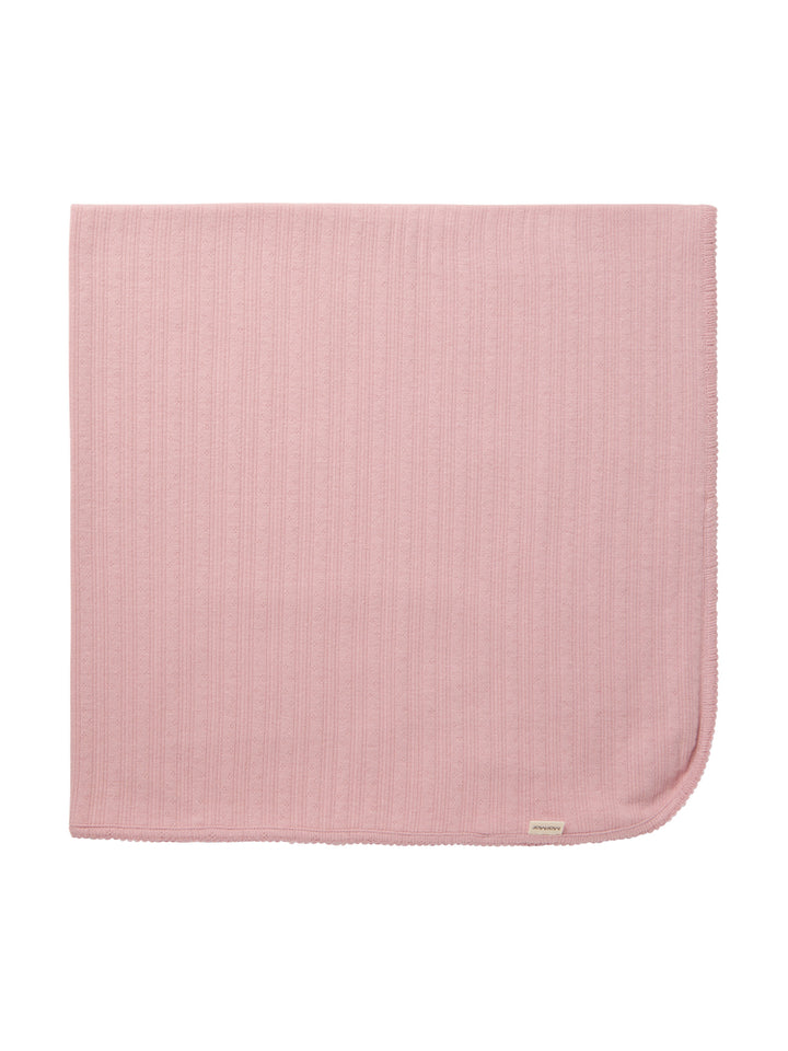 set footie pointelle wrap with beanie and blanket - soft berry