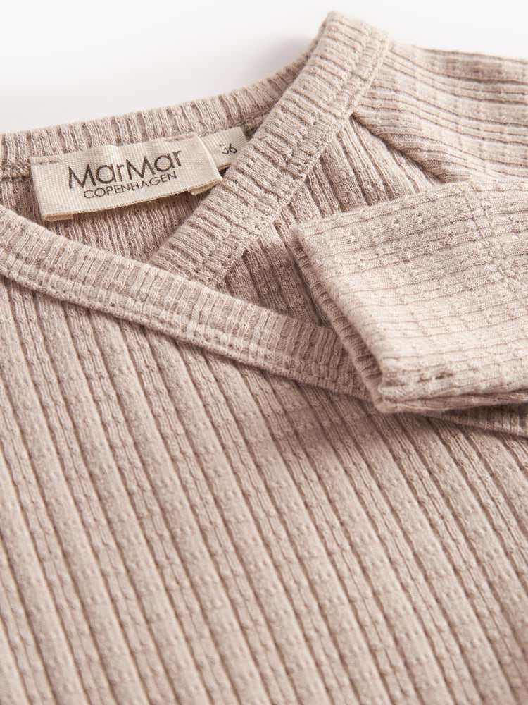 footie pointelle ribbed wrap - soft beige