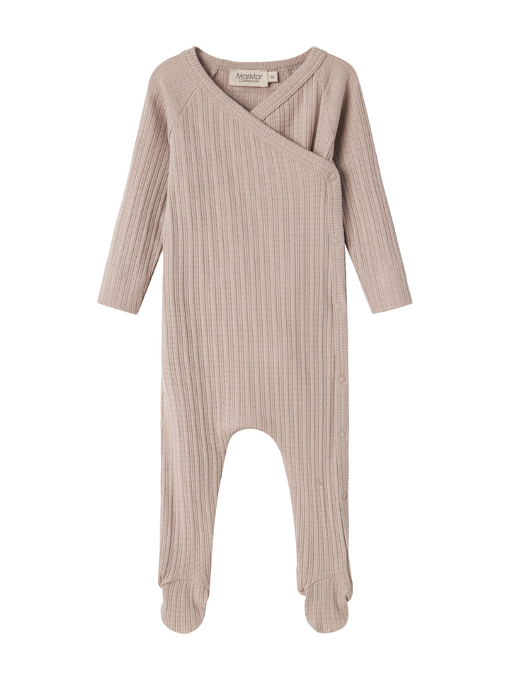 footie pointelle ribbed wrap - soft beige