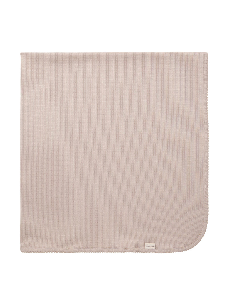 set footie pointelle ribbed wrap with beanie and blanket - soft beige