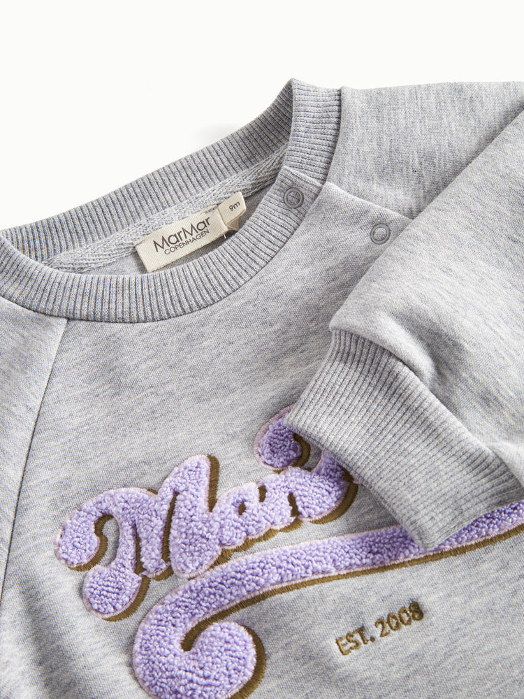 top l/s sherpa logo sweat - lavender logo