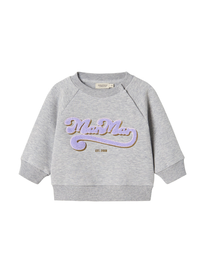 top l/s sherpa logo sweat - lavender logo