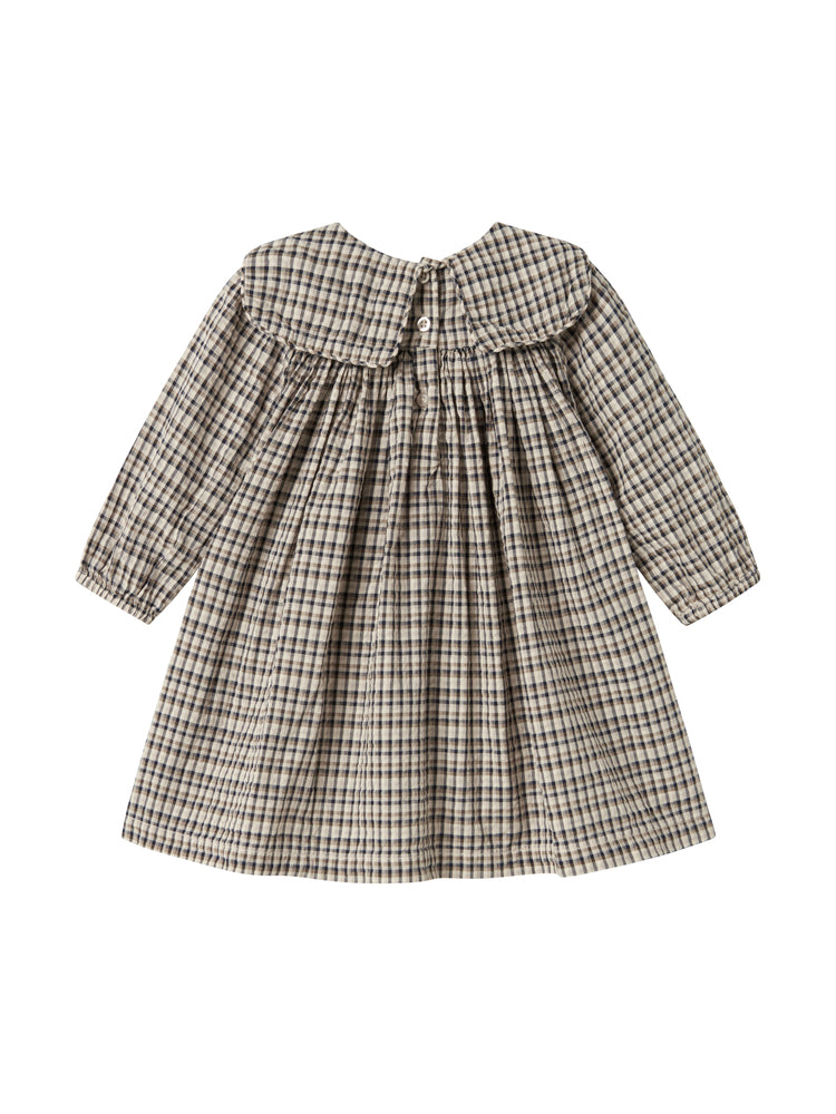 dress seersucker checkered with front pockets - pilot navy check