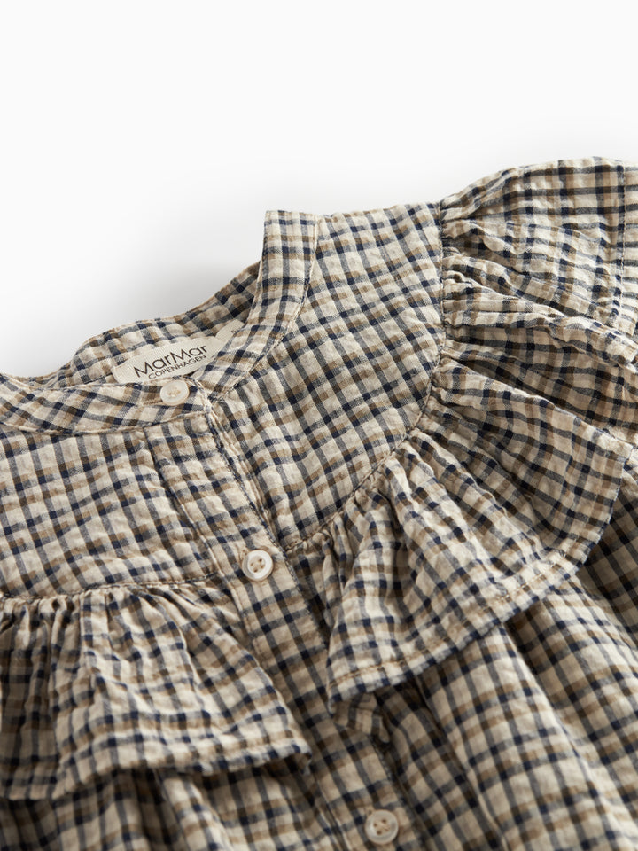 dress seersucker checkered button down - pilot navy check