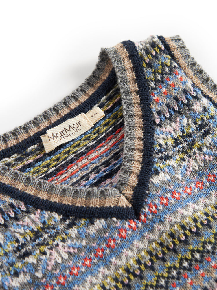 vest wool printed - fair isle