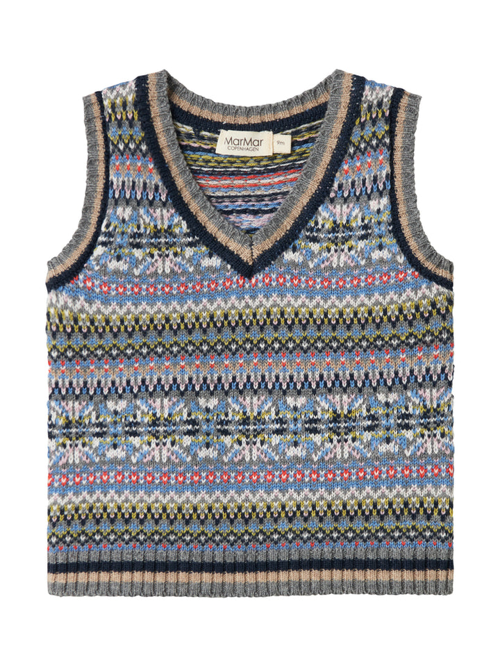 vest wool printed - fair isle