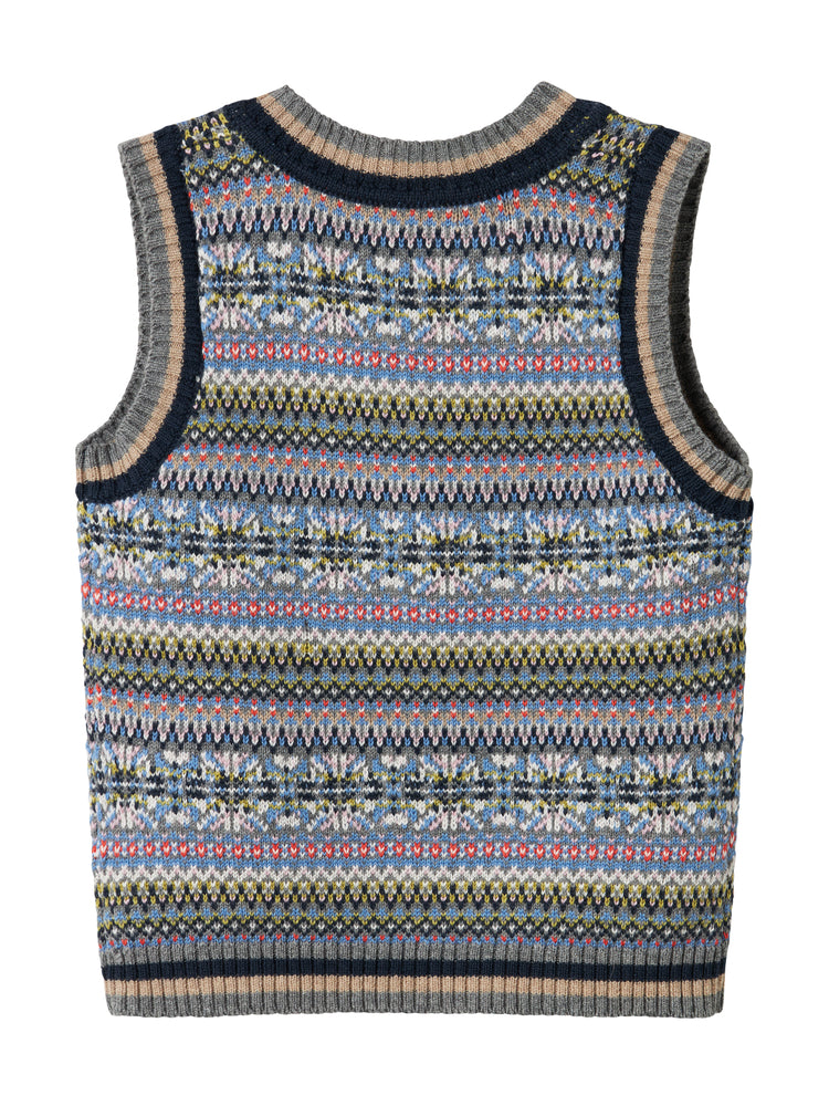 vest wool printed - fair isle