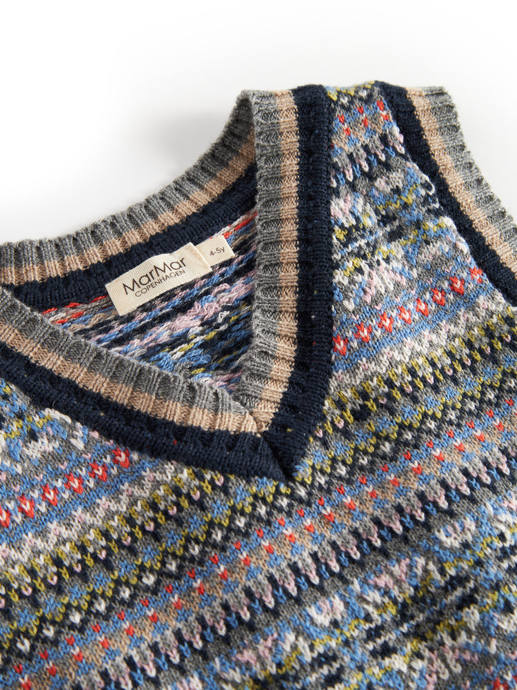 vest wool printed - fair isle